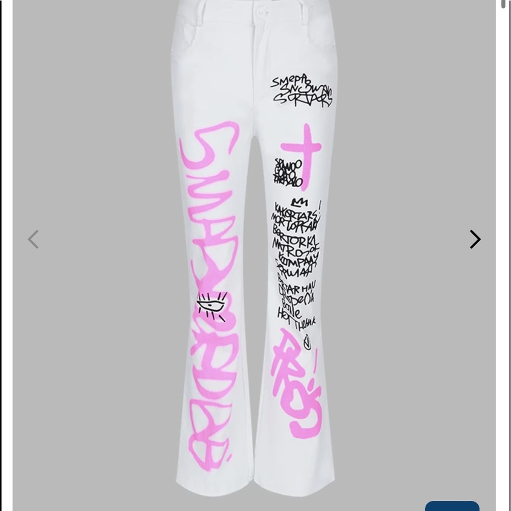 Graffiti white pant